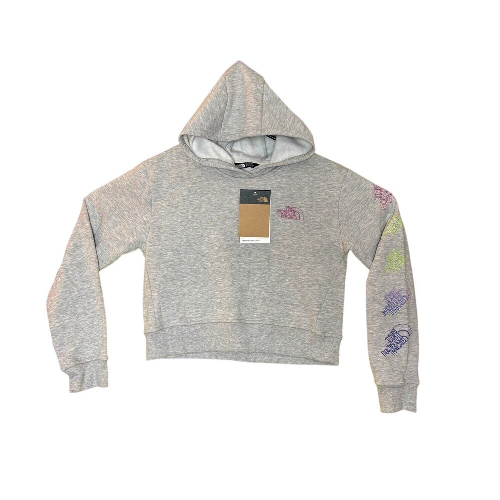 NWT - Girls North Face Cropped Hoodie - Size Large - Gray